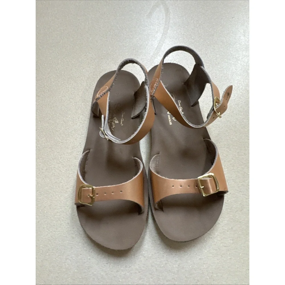 Saltwater Sun San Surfer Sandals Size 3 Girls‎ Rose Gold Summer
